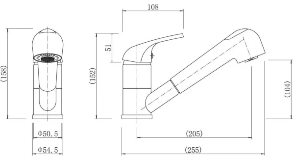 Wohnmobil Caravan Wasserhahn herausziehbar Spray Push 12mm 6