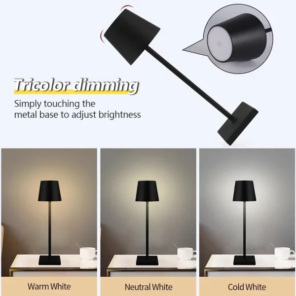 LED Schreibtisch Lampe Bar Restaurant Ambiente drahtlos mit USB-Aufladung 5